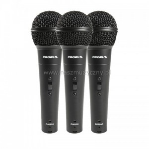 PROEL DM800KIT - Zestaw 3 mikrofonów dyn. DM800 