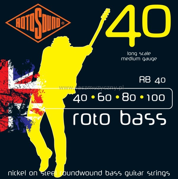 ROTOSOUND RB40 - Struny do gitary basowej (40-100) _