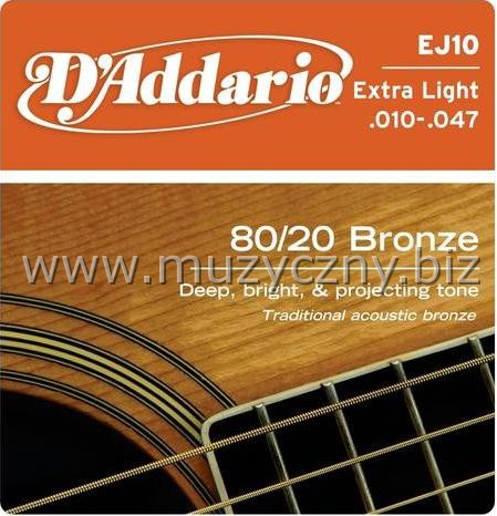D'ADDARIO EJ10 - Struny do gitary akustycznej _