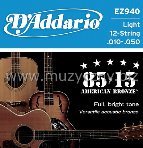 D'ADDARIO EZ940 - Struny do gitary 12-sto strunowe _