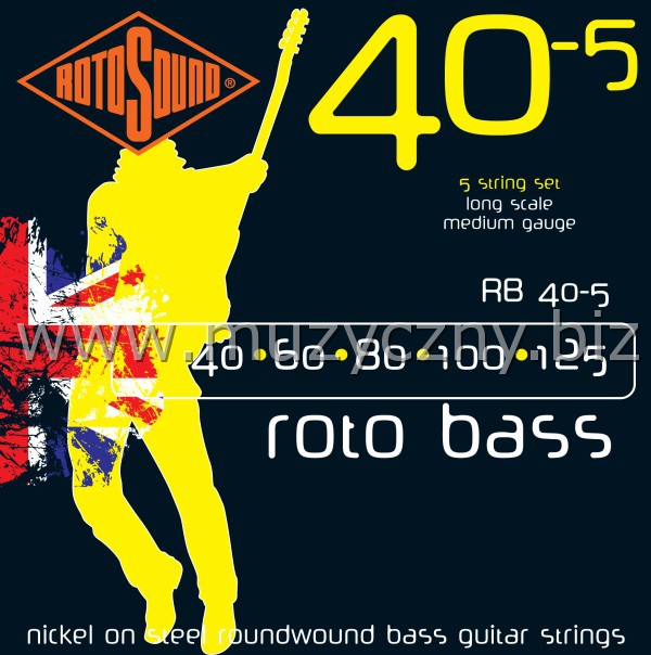 ROTOSOUND RB40-5 - Struny do basu (40-125) _