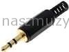 Wtyk Jack 3,5mm z osłoną stereo styk złocony _