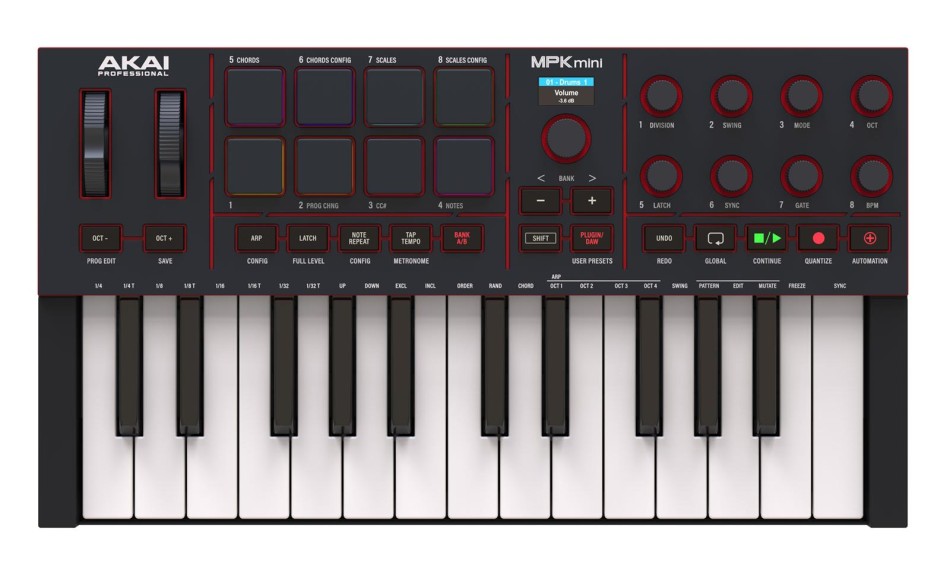 AKAI MPK MINI 4 BLACK - Mini klawiatura steruj�ca  _